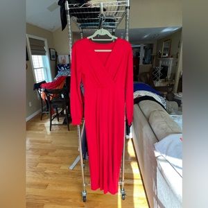 Red long sleeve jumpsuit